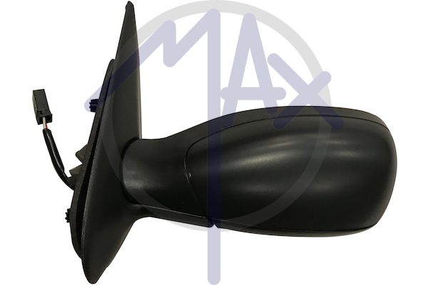 Exterior rear-view mirror left, electric, black cap, convex chrome heated glass