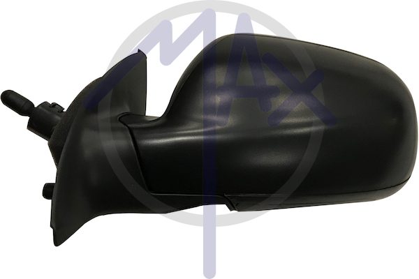Exterior rear-view mirror left, cable adjustment, black cap, aspherical chrome glass
