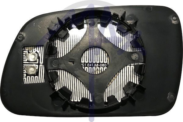 Rear-view mirror glass right, heated blue convex
