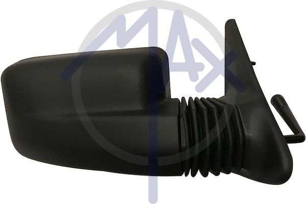 Exterior rear-view mirror right, cable adjustment, black cap, convex silver glass