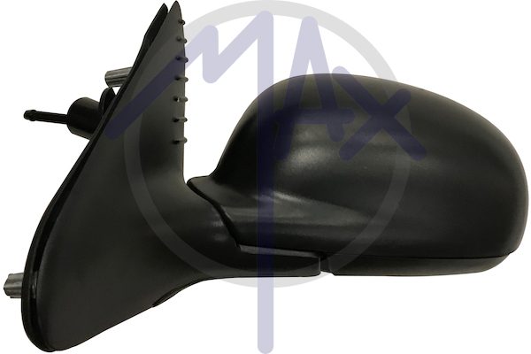 Exterior rear-view mirror left, cable adjustment, black cap, aspherical chrome glass