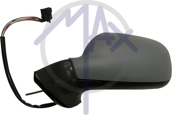 Specchietto retrovisore esterno sinistro, elettrico, calotta da verniciare, ripiegabile elettricamente, vetro convesso blu riscaldato