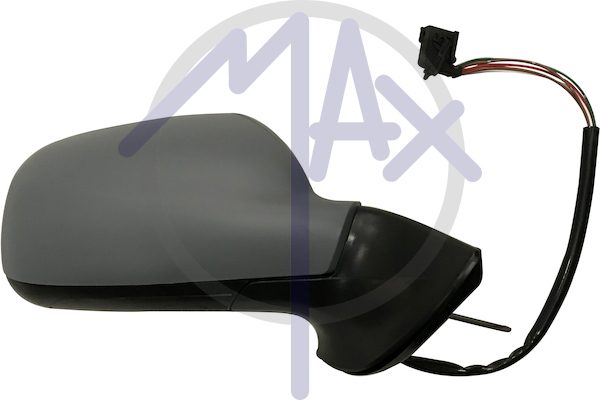 Specchietto retrovisore esterno destro, elettrico, calotta da verniciare, ripiegabile elettricamente, con sensore temperatura, vetro convesso blu riscaldato