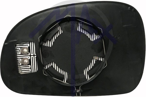Rear-view mirror glass right, heated blue convex