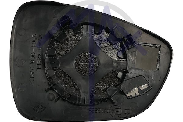 Left rear-view mirror glass, convex chrome, heated