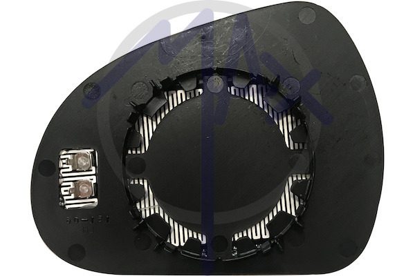 Right rear-view mirror glass, convex chrome, heated