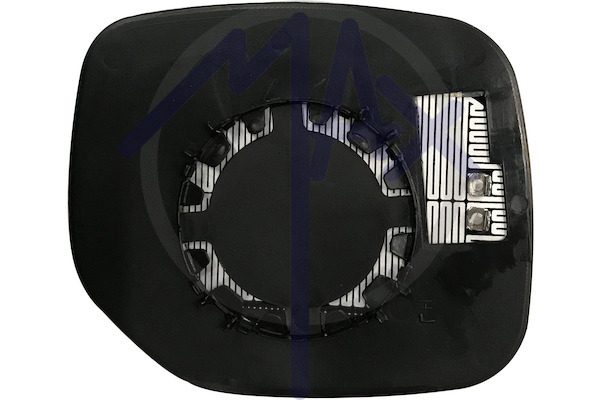 Left rear-view mirror glass, convex chrome, heated