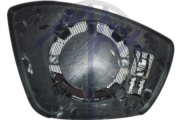 Left rear-view mirror glass, convex chrome, heated