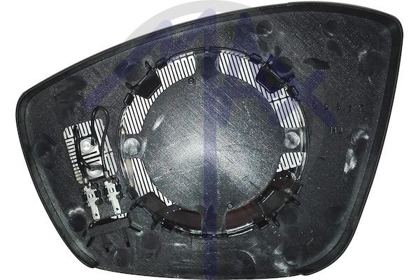 Right rear-view mirror glass, convex chrome, heated