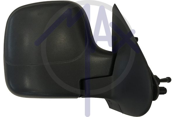 Right outer rear-view mirror, cable adjustment, black cover, convex chrome glass