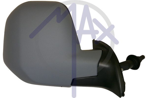 Exterior rear-view mirror, right, cable adjustment, cover for painting, convex chrome glass