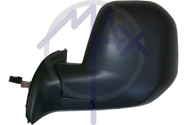 Specchietto retrovisore esterno sinistro, elettrico, calotta nera, vetro convesso cromato riscaldato