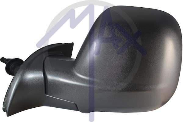 Exterior rear-view mirror, left, cable adjustment, black cover, convex chrome glass