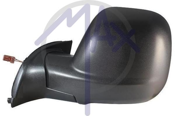Exterior rear-view mirror left, electric, black cap, convex chrome heated glass