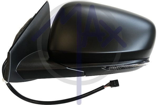Specchietto retrovisore esterno sinistro, elettrico, calotta da verniciare, con freccia, vetro asferico cromato riscaldato, 7 pin