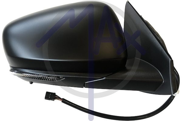 Specchietto retrovisore esterno destro, elettrico, calotta da verniciare, con freccia, con sensore temperatura, vetro convesso cromato riscaldato, 9 pin