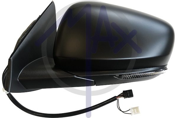 Specchietto retrovisore esterno sinistro, elettrico, calotta da verniciare, con freccia, ripiegabile elettricamente, con sistema BLIS (angolo cieco), vetro asferico cromato riscaldato, 11 pin