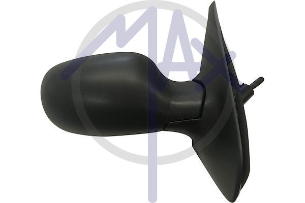 Right outer rear-view mirror, cable adjustment, black cover, convex chrome glass