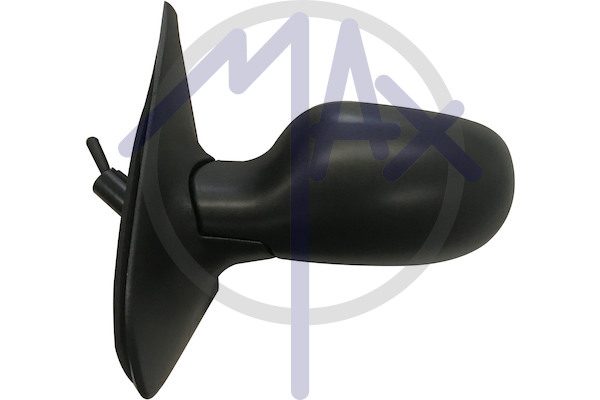 Exterior rear-view mirror left, cable adjustment, black cap, aspherical chrome glass