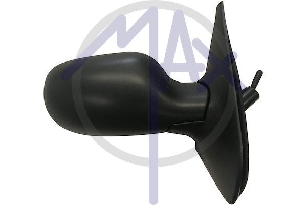 Right outer rear-view mirror, cable adjustment, black cover, convex chrome glass