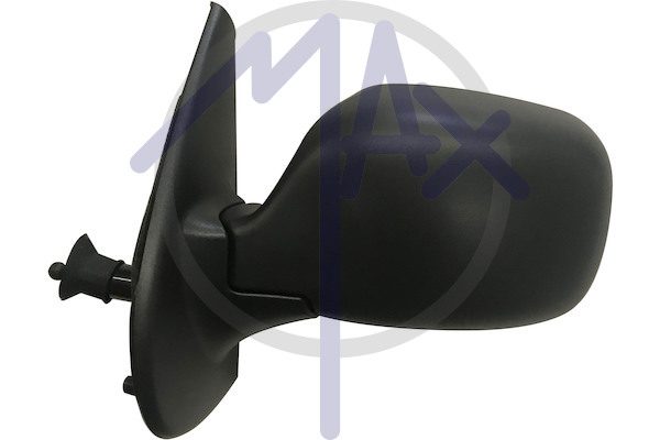 Exterior rear-view mirror left, cable adjustment, black cap, aspherical chrome glass