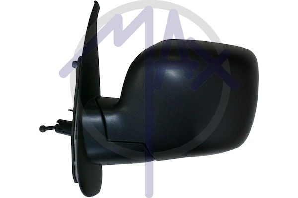 Specchietto retrovisore esterno sinistro, regolazione a cavi, calotta nera, vetro convesso cromato, vetro singolo