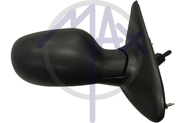 Right outer rear-view mirror, cable adjustment, black cover, convex chrome glass