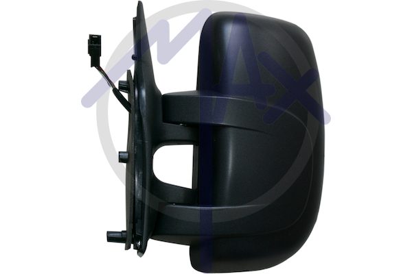 Specchietto retrovisore esterno sinistro, elettrico, calotta nera, vetro convesso cromato riscaldato, doppio vetro