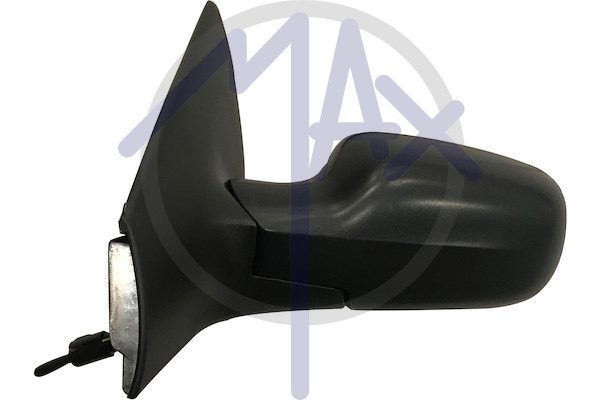Exterior rear-view mirror left, cable adjustment, black cap, aspherical chrome glass