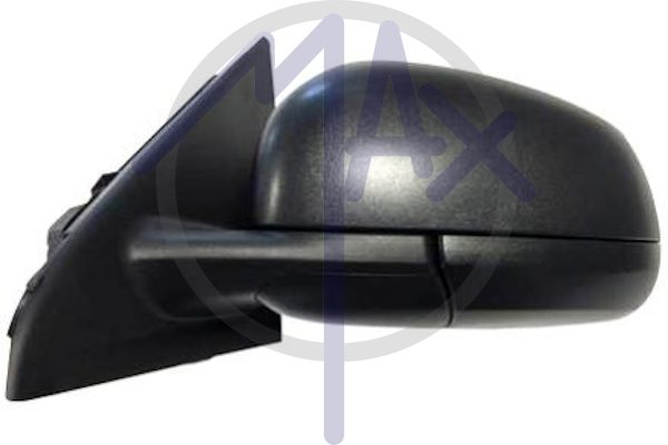 Exterior rear-view mirror left, cable adjustment, black cap, aspherical chrome glass