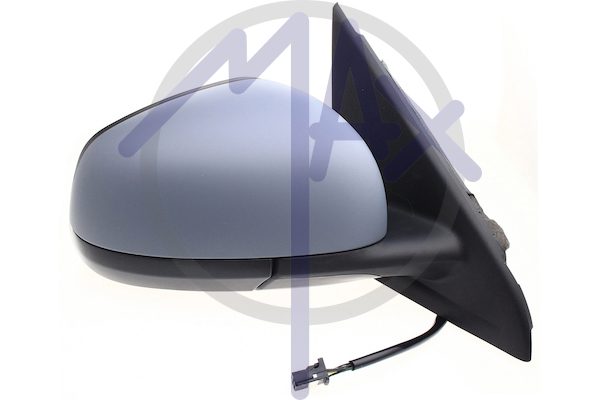 Outer rear-view mirror right, electric, cap to be painted, with temperature sensor, heated chrome convex glass, 7 pin