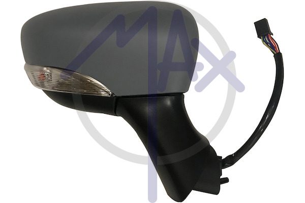 Specchietto retrovisore esterno destro, elettrico, calotta da verniciare, con freccia, ripiegabile elettricamente, con sensore temperatura, vetro convesso cromato riscaldato, 11 pin