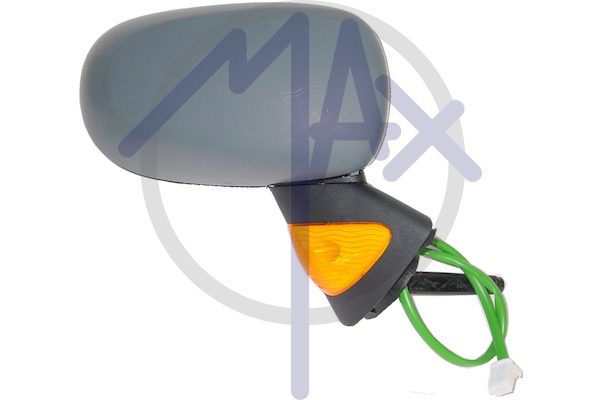 Specchietto retrovisore esterno destro, elettrico, calotta da verniciare, con freccia ambrata, con sensore temperatura, vetro convesso cromato riscaldato