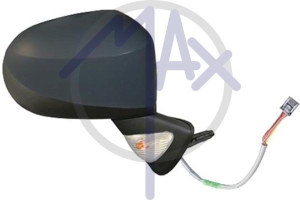 Specchietto retrovisore esterno destro, elettrico, calotta da verniciare, con freccia bianca, ripiegabile elettricamente, con sensore temperatura, vetro convesso cromato riscaldato, 11 pin