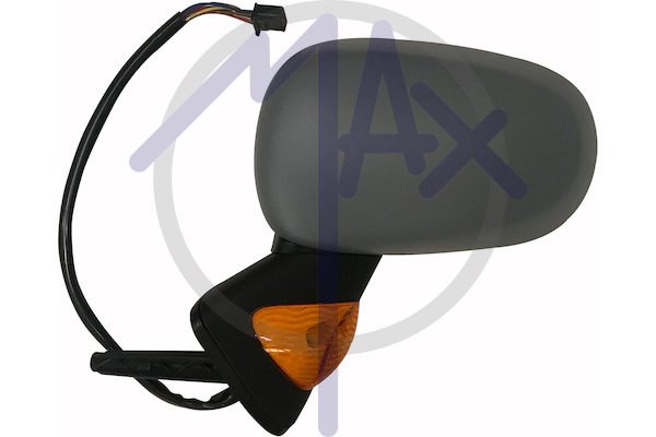 Specchietto retrovisore esterno sinistro, elettrico, calotta da verniciare, con freccia ambrata, ripiegabile elettricamente, vetro asferico cromato riscaldato