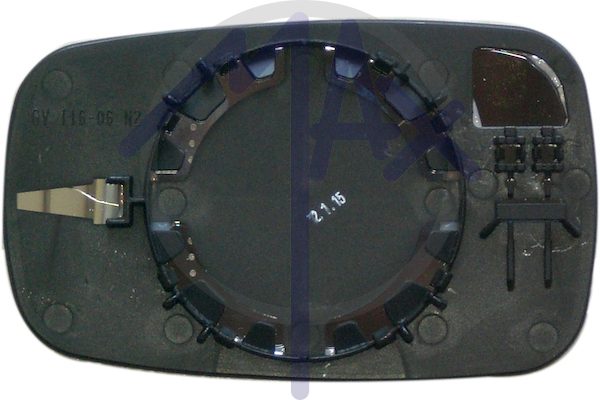 Left rear-view mirror glass, chrome aspherical