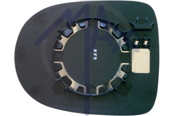 Rear-view mirror glass, right, convex chrome