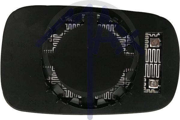 Right rear-view mirror glass, convex chrome, heated