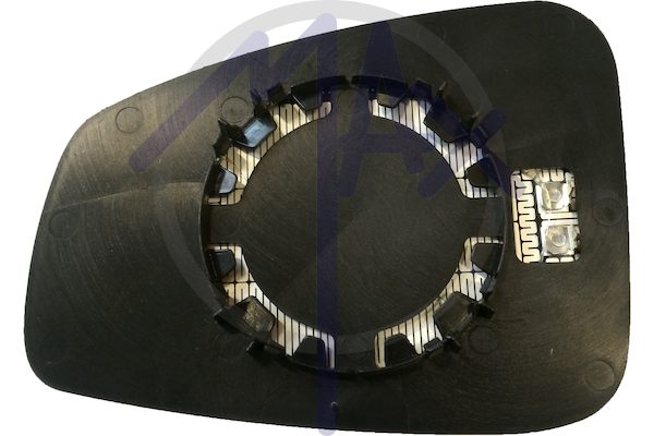 Right rear-view mirror glass, convex chrome, heated
