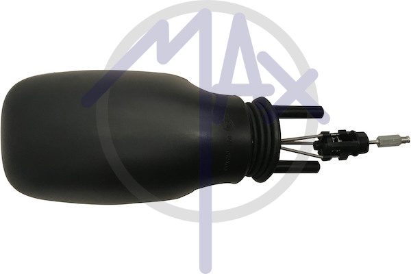Right outer rear-view mirror, cable adjustment, black cover, convex chrome glass