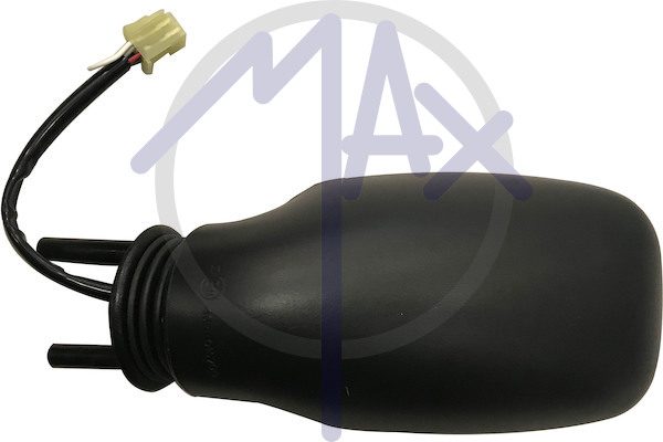 Exterior rear-view mirror left, electric, black cap, convex chrome heated glass