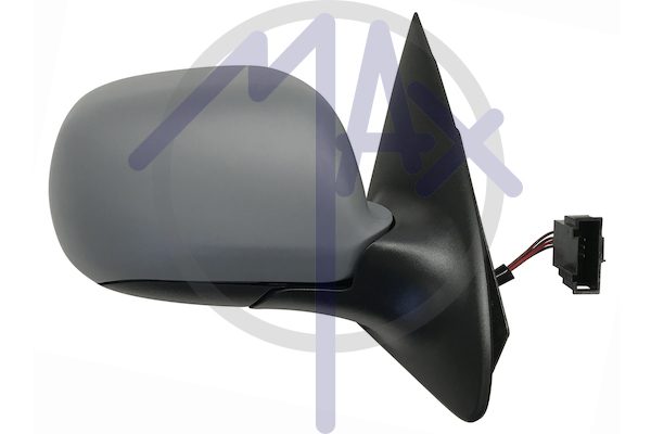 Specchietto retrovisore esterno destro, elettrico, calotta da verniciare, vetro convesso cromato riscaldato, piccolo