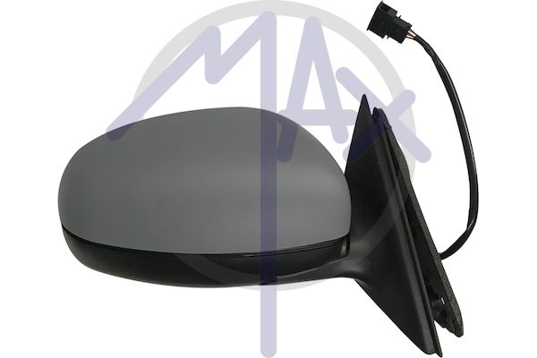 Exterior rear-view mirror, right, electric, cover for painting, heated convex chrome glass