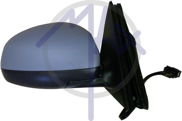 Exterior rear-view mirror, right, electric, cover for painting, heated convex chrome glass