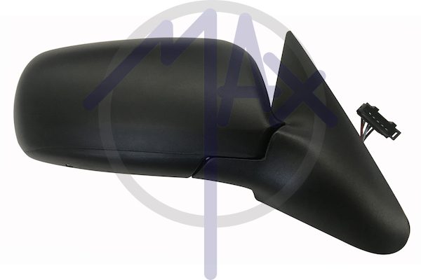 Specchietto retrovisore esterno destro, elettrico, calotta nera, vetro convesso cromato riscaldato, grande