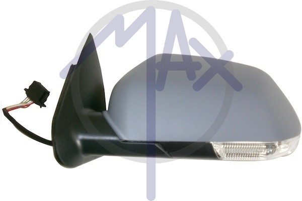 Outer rear-view mirror left, electric, cap to be painted, with indicator, heated chrome aspherical glass
