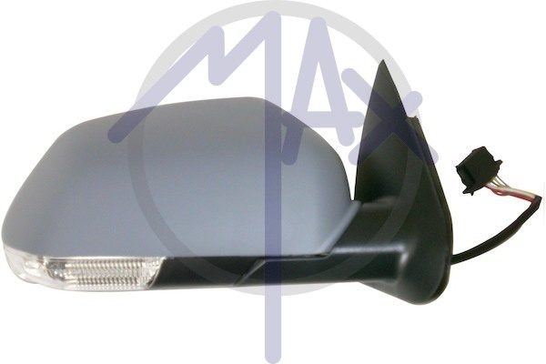 Outer rear-view mirror right, electric, cap to be painted, with indicator, heated chrome convex glass
