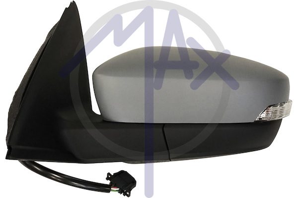 Exterior rear-view mirror left, electric, cap to be painted, with indicator, convex chrome heated glass, 6 pin