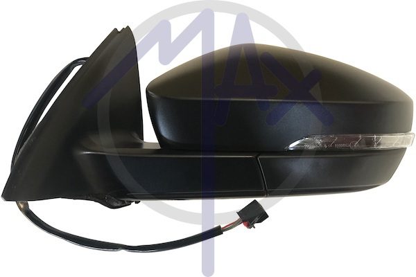 Specchietto retrovisore esterno sinistro, elettrico, calotta nera, con freccia, vetro convesso cromato riscaldato, 6 pin