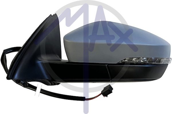 Exterior rear-view mirror left, electric, cap to be painted, with indicator, convex chrome heated glass, 6 pin